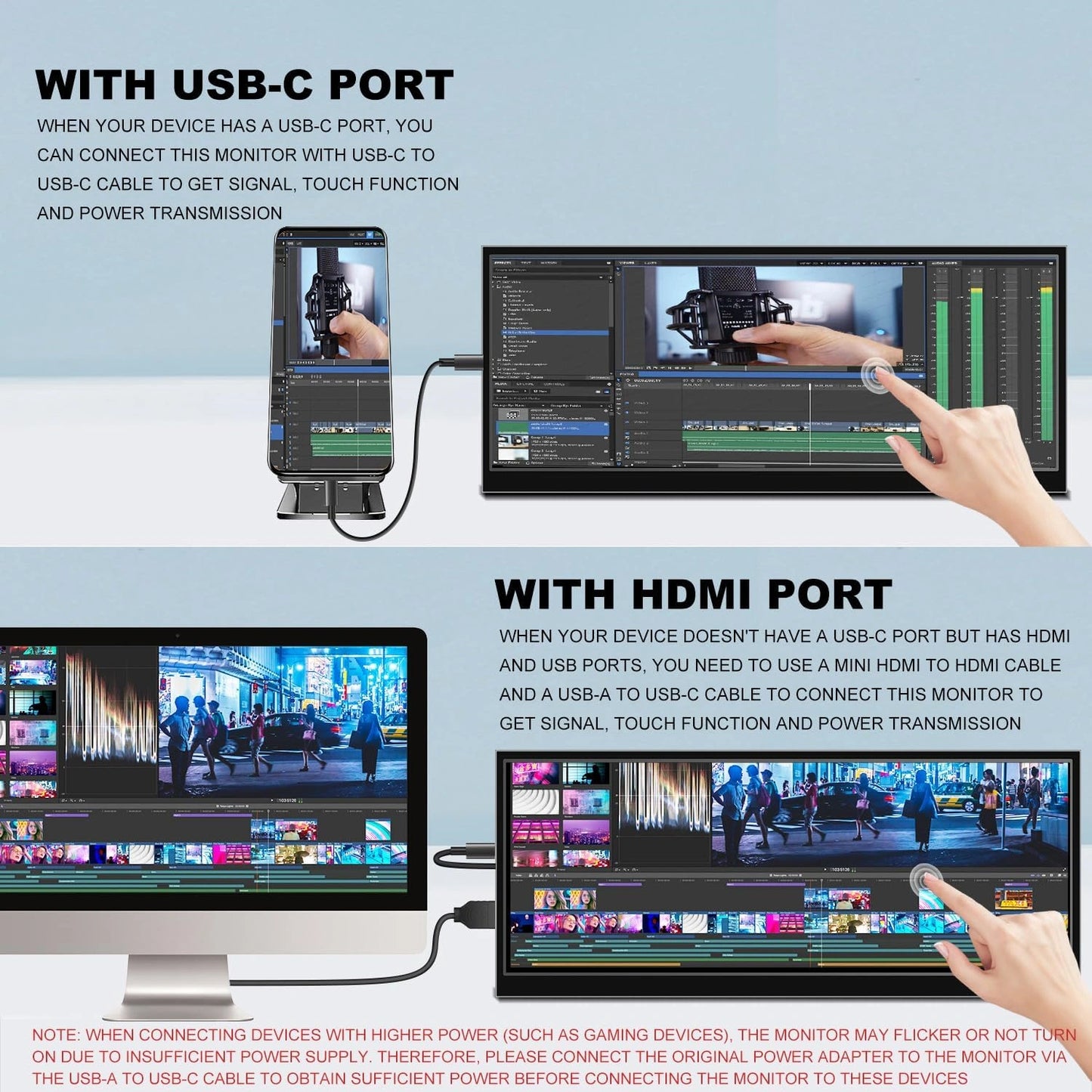 Prechen Ultra-Wide Touch Monitor | Portable Secondary Screen